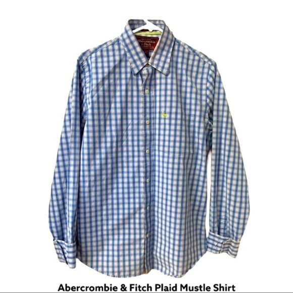 NWOT Amercrombie & Fitch Plaid Mustle Shir… - Picture 1 of 5
